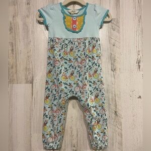 Matilda Jane Blue And Yellow Piggyback Ride Bicycle Romper 12-18M